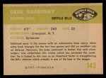 1961 Fleer #143 Gene Grabosky Back Thumbnail