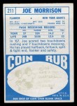 1968 Topps #211 Joe Morrison Back Thumbnail