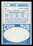 1968 Topps #177 Jerry Simmons Back Thumbnail