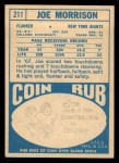 1968 Topps #211 Joe Morrison Back Thumbnail