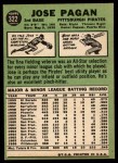 1967 Topps #322 Jose Pagan Back Thumbnail