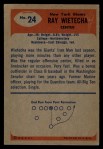 1955 Bowman #24 Ray Wietecha Back Thumbnail