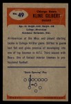1955 Bowman #49 Kline Gilbert Back Thumbnail
