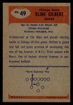 1955 Bowman #49 Kline Gilbert Back Thumbnail