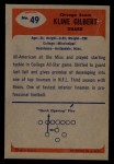 1955 Bowman #49 Kline Gilbert Back Thumbnail