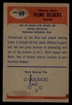 1955 Bowman #49 Kline Gilbert Back Thumbnail