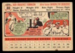 1956 Topps #30 Jackie Robinson Back Thumbnail