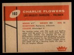 1960 Fleer #102 Charlie Flowers Back Thumbnail