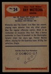 1955 Bowman #24 Ray Wietecha Back Thumbnail
