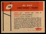 1960 Fleer #106 Al Day Back Thumbnail