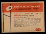 1960 Fleer #102 Charlie Flowers Back Thumbnail
