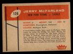 1960 Fleer #126 Jerry McFarland Back Thumbnail