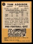 1967 Topps #5 Tom Addison Back Thumbnail