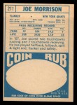 1968 Topps #211 Joe Morrison Back Thumbnail