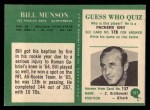 1966 Philadelphia #101 Bill Munson Back Thumbnail