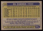 1987 Topps #334 Ed Correa Back Thumbnail