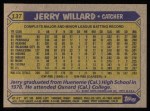 1987 Topps #137 Jerry Willard Back Thumbnail