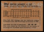 1988 Topps #408 Dion James Back Thumbnail
