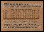 1988 Topps #301 Bud Black Back Thumbnail