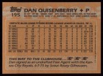 1988 Topps #195 Dan Quisenberry Back Thumbnail