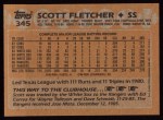 1988 Topps #345 Scott Fletcher Back Thumbnail