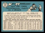 1965 Topps #479 Ken Harrelson Back Thumbnail