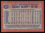 1991 Topps #137 Randy Ready Back Thumbnail