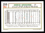 1992 Topps #359 Mike Moore Back Thumbnail