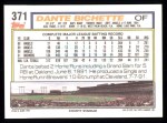 1992 Topps #371 Dante Bichette Back Thumbnail