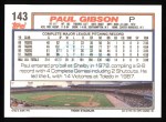 1992 Topps #143 Paul Gibson Back Thumbnail