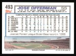 1992 Topps #493 Jose Offerman Back Thumbnail