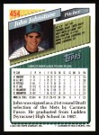 1993 Topps #454 John Johnstone Back Thumbnail