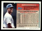 1994 Topps #260 Julio Franco Back Thumbnail