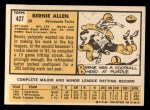 1963 Topps #427 Bernie Allen Back Thumbnail