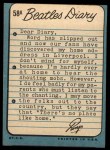 1964 Topps Beatles Diary #58 A Ringo Starr Back Thumbnail