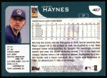2001 Topps #467 Jimmy Haynes Back Thumbnail