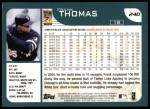 2001 Topps #240 Frank Thomas Back Thumbnail