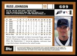 2002 Topps #609 Russ Johnson Back Thumbnail