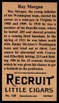 1912 T207 Reprints #129 Ray Morgan Back Thumbnail