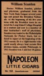 1912 T207 Reprints #154 William Scanlon Back Thumbnail