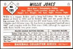 1953 Bowman Reprints #133 Willie Jones Back Thumbnail