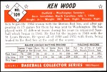 1953 Bowman Reprints #109 Ken Wood Back Thumbnail