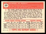 1952 Topps Reprints #299 Ray Murray Back Thumbnail