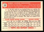 1952 Topps Reprints #328 Bob Borkowski Back Thumbnail