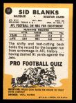 1967 Topps #51 Sid Blanks Back Thumbnail
