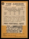 1967 Topps #5 Tom Addison Back Thumbnail