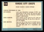 1964 Topps #110 Kansas City Chiefs Back Thumbnail