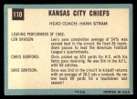 1964 Topps #110 Kansas City Chiefs Back Thumbnail