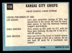 1964 Topps #110 Kansas City Chiefs Back Thumbnail