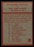 1965 Philadelphia #154 Pittsburgh Steelers - Buddy Parker Back Thumbnail